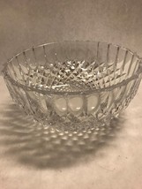 Thumbprint scalloped 8 in cut Crystal Bowl Centerpiece Vintage Glass Serving - £31.13 GBP
