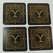 Yellowstone Ranch Logo Drink Coasters -4 Piece Set From Kevin Costner Series New - £5.46 GBP