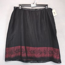 NWT First Issue Liz Claiborne Black Sheer Overlay Knee-Length Skirt Plus... - €25,68 EUR