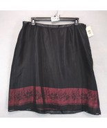 NWT First Issue Liz Claiborne Black Sheer Overlay Knee-Length Skirt Plus... - $41.83 CAD