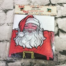 Vintage Christmas Extra Large Sack Holiday Gift Wrap Bag 20” X 34” Santa... - $14.84