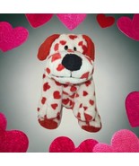 Ty Pluffies Plush Sweetly Puppy Dog White Red Hearts Stuffed Animal 2006 7&quot; - £8.95 GBP