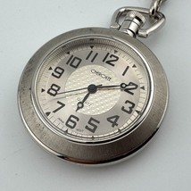 VTG Cherokee Pocket Watch Men Open Face Silver Japan Quartz Analog New B... - £20.56 GBP