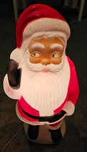 Vintage 1990 &quot;TPI&quot; Waving Santa Lighted Plastic Blow Mold - 33&quot; Tall - $96.74