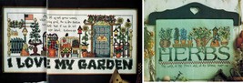 ✔️ Set 2 Bible Verse Cross Stitch Charts - I Love My Garden &amp; Herbs Psal... - $8.99