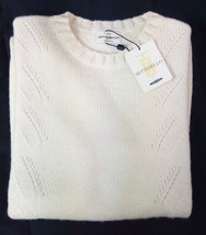 Men&#39;s Sweater White Crew-Neck Fit Wide Wool Turtleneck Wide Choice New - £50.08 GBP+