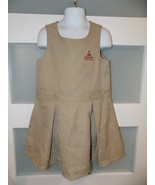 Lands&#39; End Khaki Uniform Pleated Jumper Dress Size 5 Girl&#39;s - $17.10