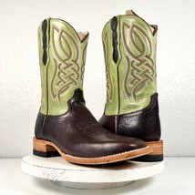 Lane Capitan Mens Cowboy Boots CISCO 9.5 D Brown Green Wide Square Toe W... - £127.78 GBP