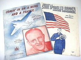 WWII Sheet Music Comin in on a Wing and Prayer &amp; Star Spangled Banner Somewhere - £6.64 GBP
