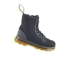 Dr. Martens Doc Combs J Combat Lace Up Boots Canvas Zip Black Youth Kids Size  1 - £20.67 GBP