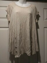Boutique Brand Women&#39;s Emerald Tan  Top Blouse SZ 3XL - $9.99