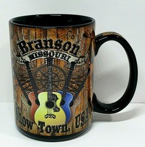 Branson Missouri Show Town USA Souvenir 4 3/4&quot; Coffee Mug Cup Brown Black  - £14.83 GBP
