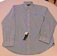 Mens Polo Ralph Lauren L long sleeve blue green blk plaid 990020 classic... - £36.38 GBP