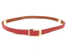 Jana RETRO Red Snakeskin Vintage Belt L 1980S  Gold Articulated Joints W... - $383.07 MXN