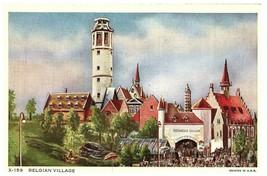 Aerial View Postcard Belgian Village Chicago International 1933 - £11.59 GBP