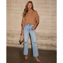 Vici Parkin Mock Neck Knit Sweater Camel XS - $37.49