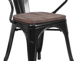 Black Metal Chair With Wood Seat And Arms From Flash Furniture. - $89.98