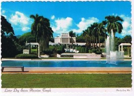 Postcard Latter Day Saints Hawaiian Temple Mormon Laia Oahu Hawaii - $3.95