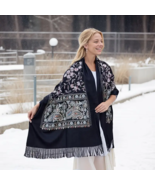 Embroidered Cashmere shawl wrap for women - Gift for her  - $1,014.64 MXN