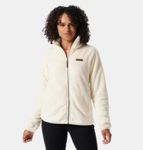 Columbia Fire side II sherpa quilted fleece cream full zip pockets jacket medium - £29.39 GBP