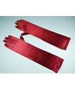 Bridal Prom Costume Adult Satin Gloves Burgundy Solid Elbow Length - $11.99