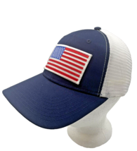 USA Flag Snapback Trucker Hat Embroidered Patch Navy With White Mesh - $12.19