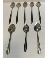 Lot of 8 Silver Plated Spoons Seasoning Names Basil Dill Chive Sage Thym... - $34.65