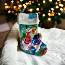 Baby Shark Christmas Holiday Stocking Nickelodeon Snowman Green NEW - $11.65