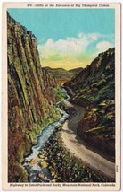 Postcard Cliffs Big Thompson Canon Rocky Mountain National Park Colorado - $3.62
