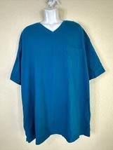 Duluth Trading Men Size 2XL Teal Longtail T Shirt V Neck Solid - $10.13