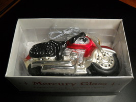 Department 56 Mercury Glass Motorcycle Christmas Ornament Handblown Hand Painted - £24.04 GBP