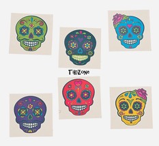 72 Day of the Dead Sugar Skull Tattoos, Dia de Los Muertos party, Halloween - £11.12 GBP
