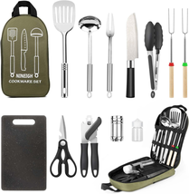 Camping Cooking Utensils Set, Stainless Steel Grill Tools, Camping BBQ Cookware - £32.05 GBP