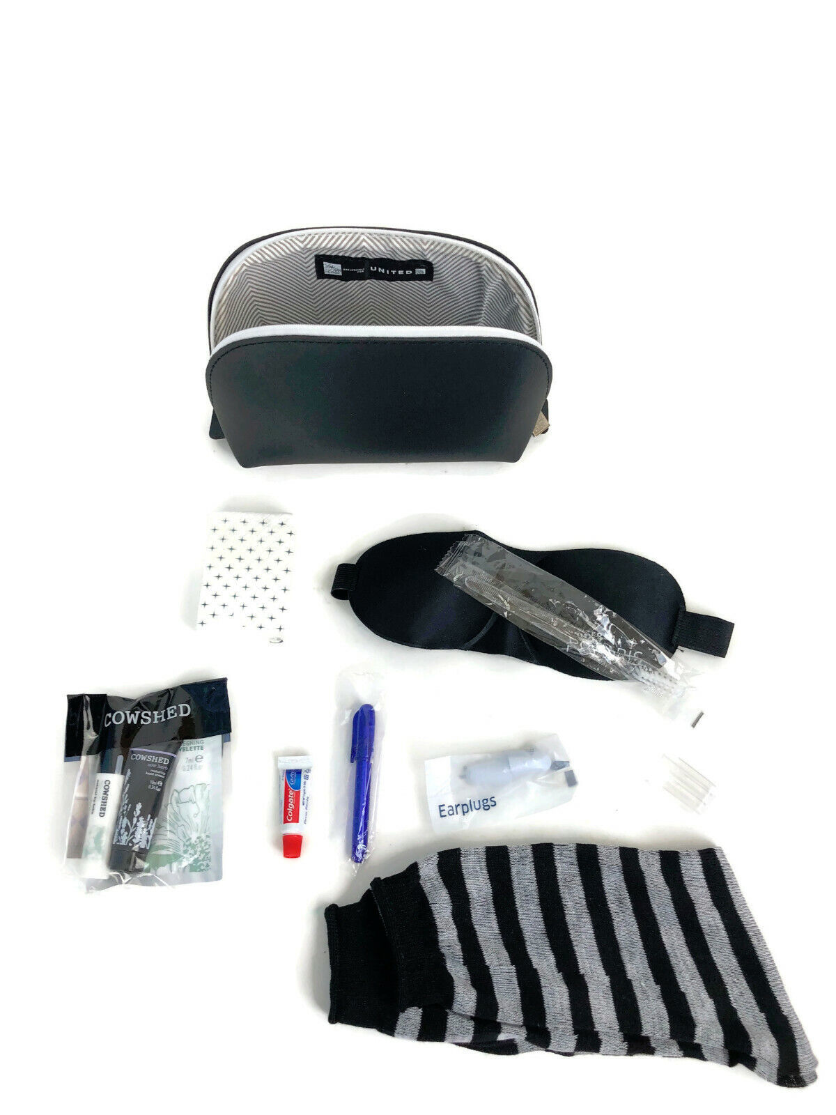 Primary image for Saks Fifth Avenue  Toiletry Bag For United Airlines Unused Toiletries Included
