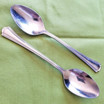2 Soup Spoons UNF 477 Pattern Maker Unknown Stainless Korea 7.5&quot; Outline... - £5.52 GBP