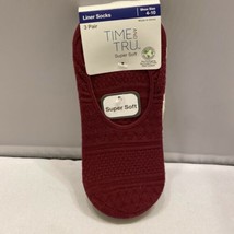 Time and Tru Liner Socks Women Shoe Size 4-10 Soft Red - €8,65 EUR