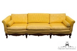 Thomasville Furniture Retro Country French 99&quot; Parlor Sofa W. Yellow Wood Gra... - £944.29 GBP