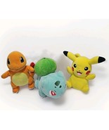 Pokémon Plush Lot of 3 Pikachu Bulbasaur And Charmander 8&quot; Pokemon Plush  - $23.76