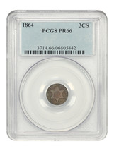 1864 3CS PCGS PR66 - $3,637.50
