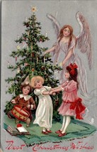 Christmas Floating Angel Children Dancing Boy Drum Tuck no. 136 Postcard X20 - £7.82 GBP