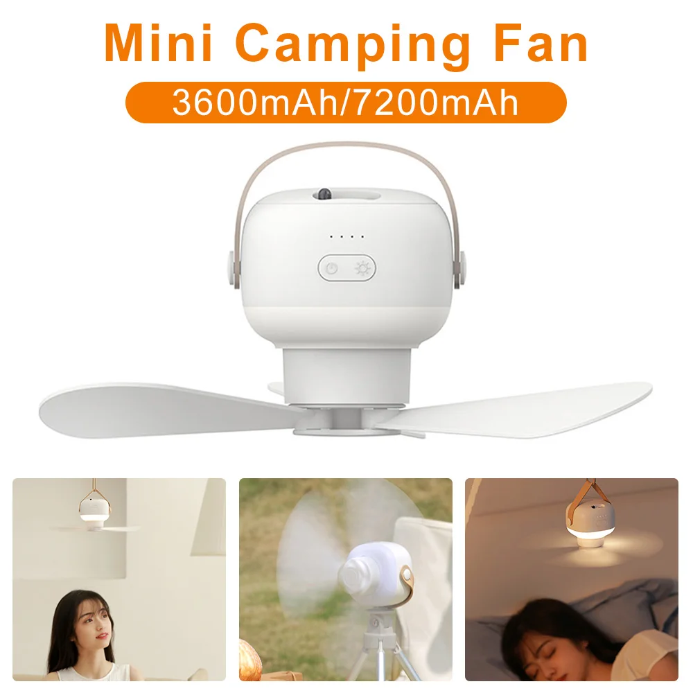 USB Ceiling Fan 3600mAh/7200mAh Light Silent Cooling Powered Wind Ceiling Canopy - £8.84 GBP+