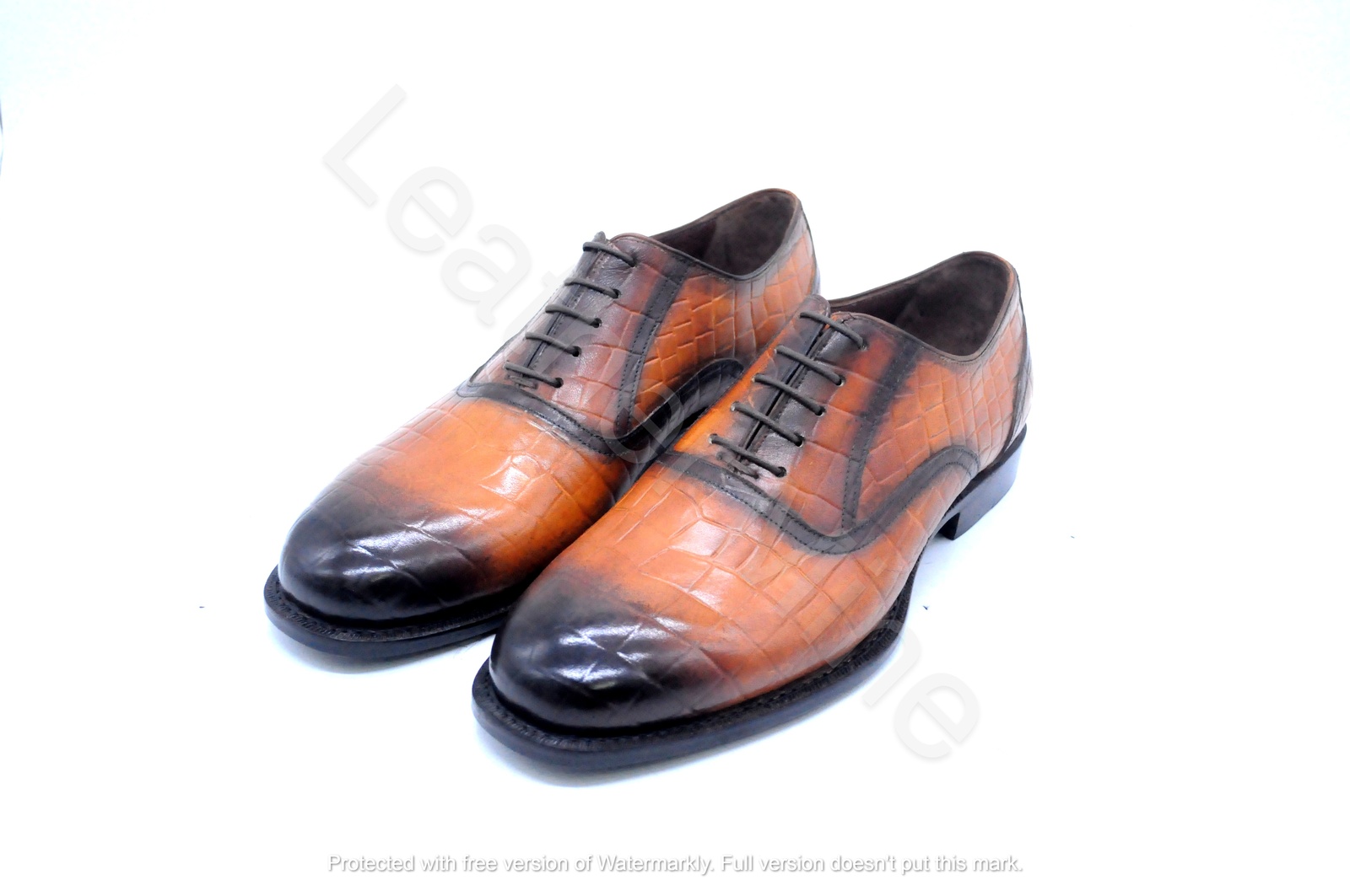 Handmade Men's Tan Patina Oxford Leather Dress Shoes For Men, Custom Made Shoes