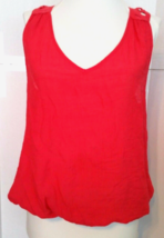 Sugar Rain Red Crochet back Tank Top sleeveless Blouse womens size M - £7.87 GBP