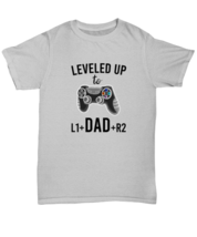 Dad T Shirt Leveled Up Dad Ash-U-Tee - £14.57 GBP
