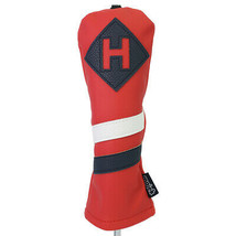 Majek Retro Golf Hybrid Headcover Red White Blue Vintage Leather Style - £15.96 GBP