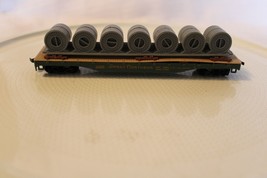 HO Scale Tyco, Flat Car With Cable Rolls Load, Great Northern, #42953 Built - £19.64 GBP
