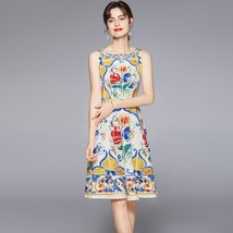 Nd white porcelain print sleeveless dress casual a line dresses sexy party dress summer thumb200