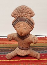 Mexico Aztec Clay Figure Sculpture Pottery Hand Made Terra Cotta 7&quot;x 5&quot; - £38.74 GBP
