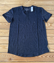 American eagle NWT men’s 1/4 button short sleeve t Shirt size S Charcoal Q9 - £9.39 GBP