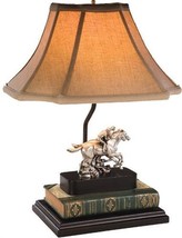 Sculpture Table Lamp Horse Photo Finish Equestrian Small Hand Painted OK Casting - £408.13 GBP